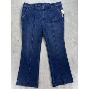 Talbots Flare Leg Jeans Womens 18W Plus Blue Denim Cotton Stretch High Waisted